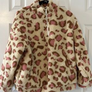 Pink Lily Leopard Sherpa - Size Medium